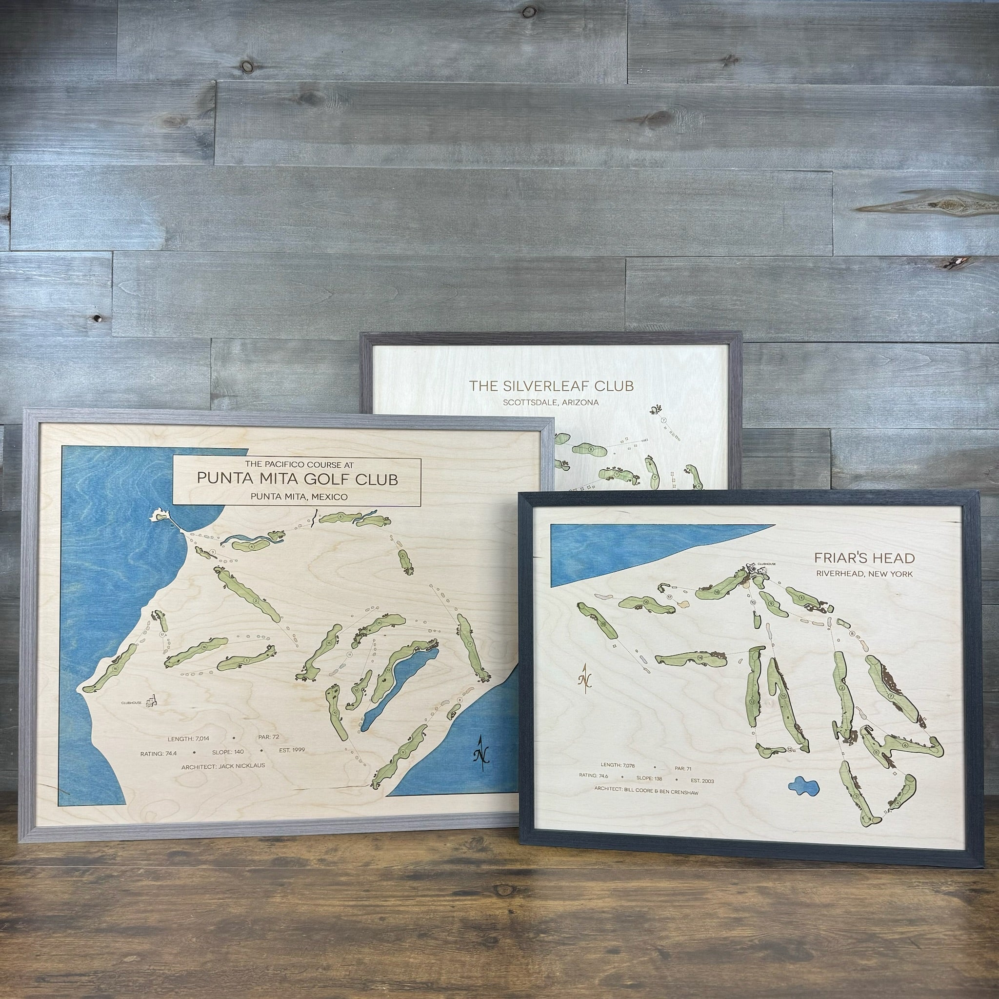 Custom 3D Wood Golf Course Map