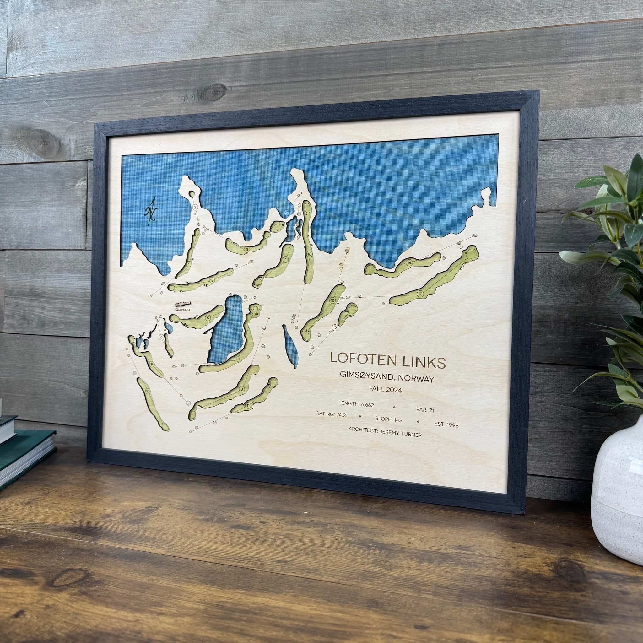 Custom 3D Wood Golf Course Map