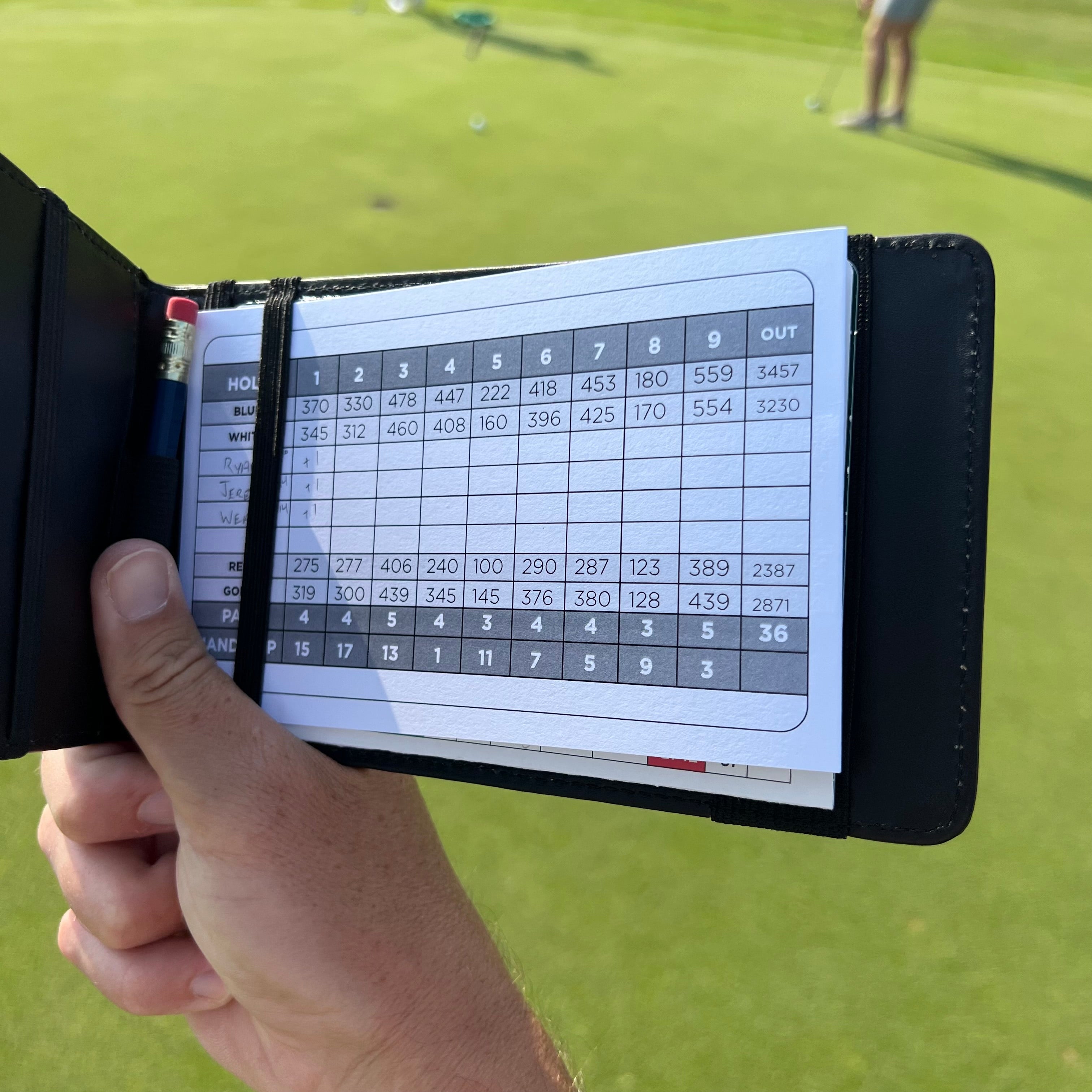 Personalized Leather Golf Scorecard Holder/Yardage Book