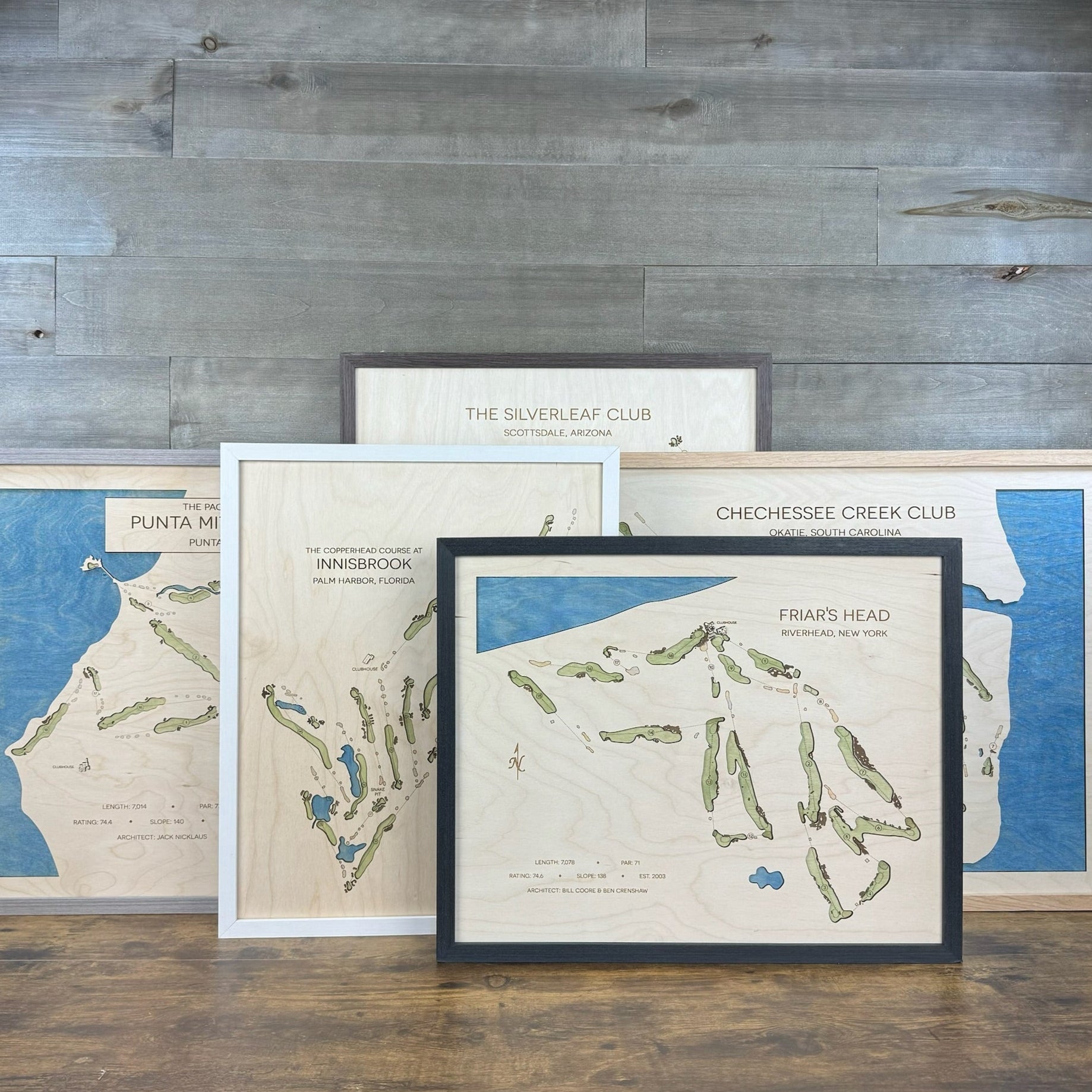 Custom 3D Wood Golf Course Map