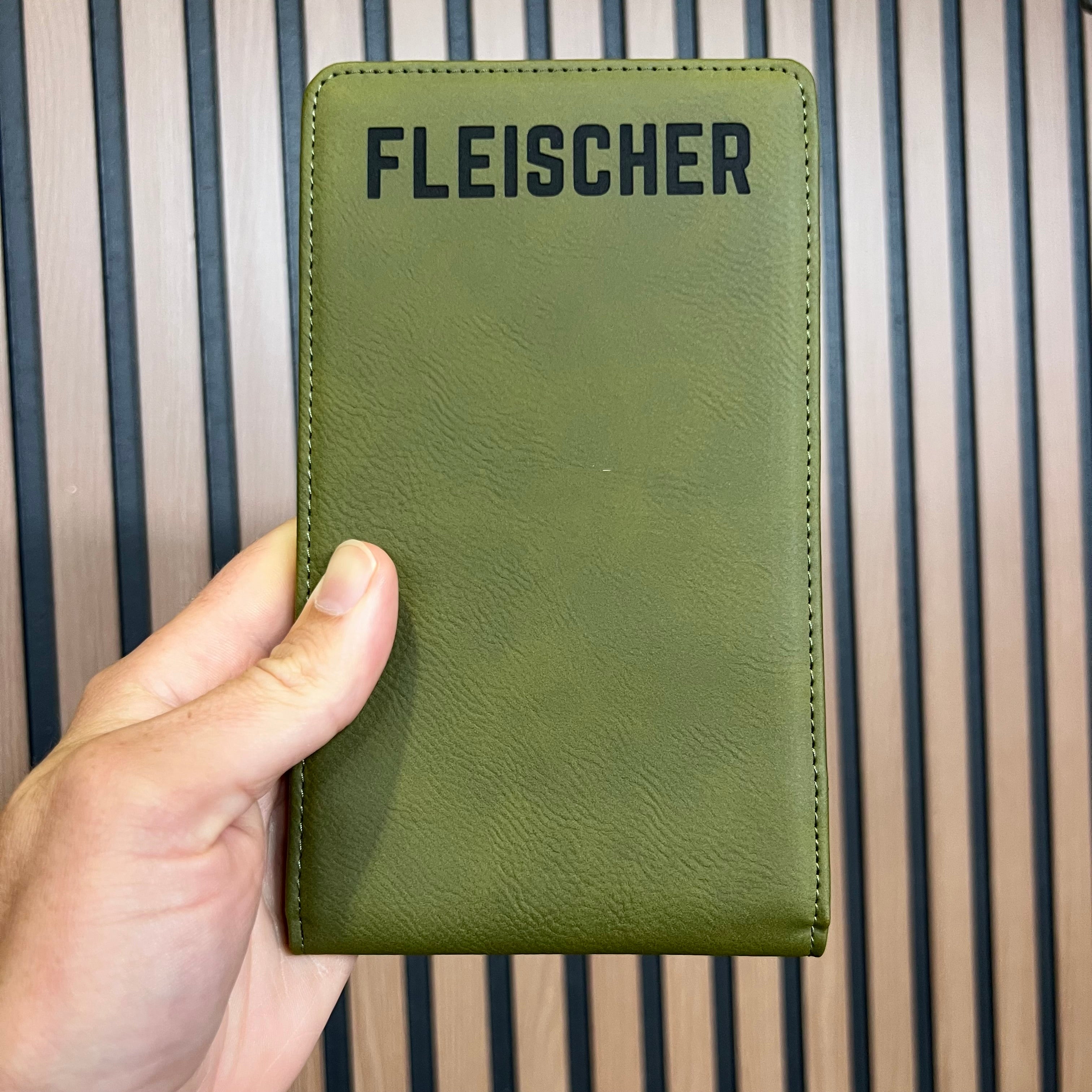 Personalized Leather Golf Scorecard Holder/Yardage Book
