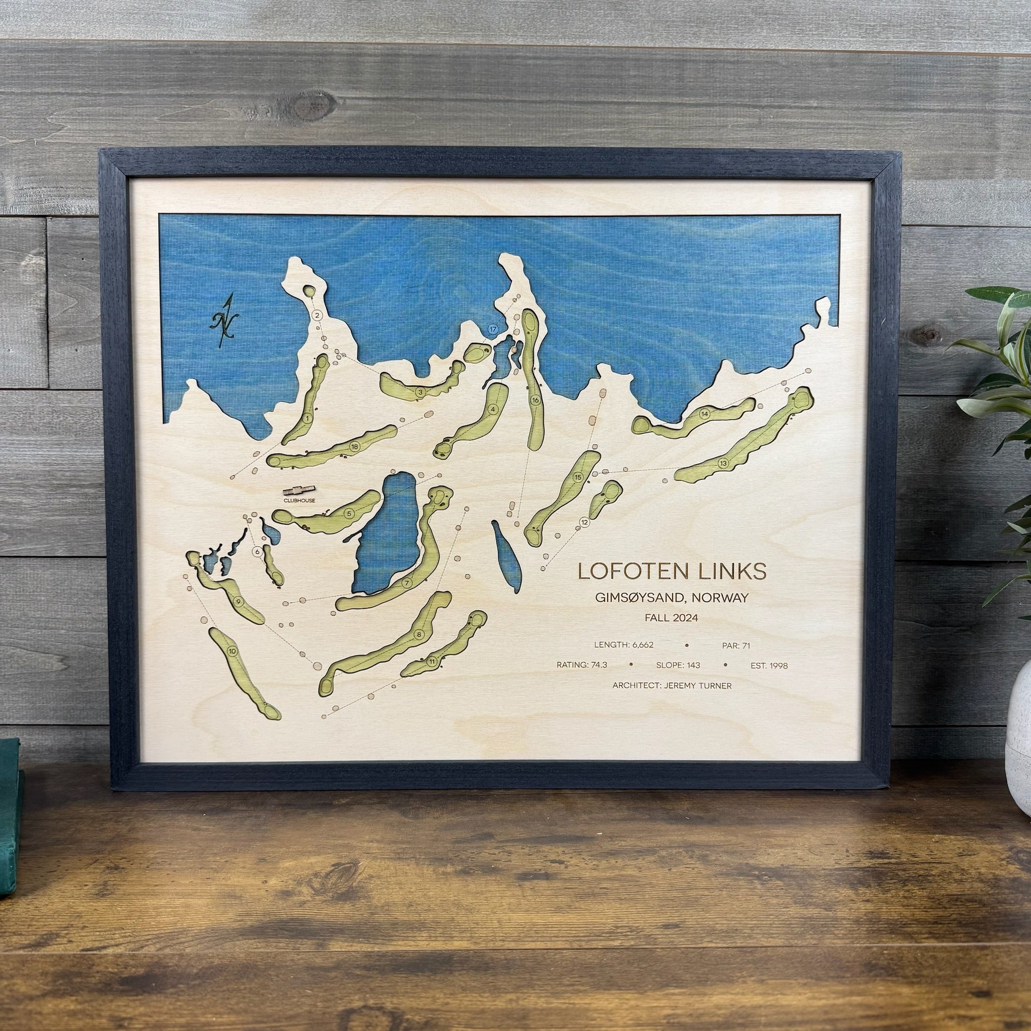 Custom 3D Wood Golf Course Map