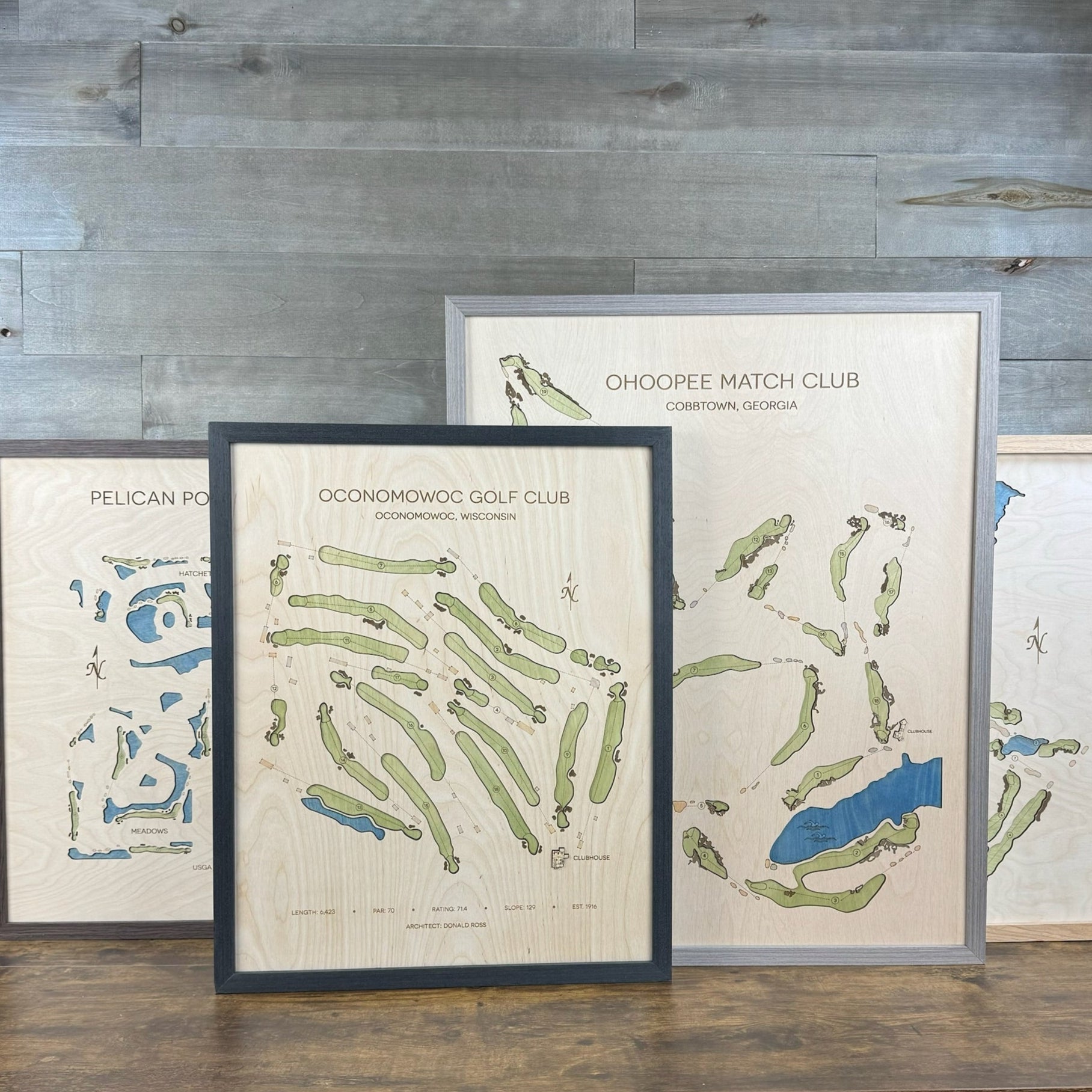 Custom 3D Wood Golf Course Map