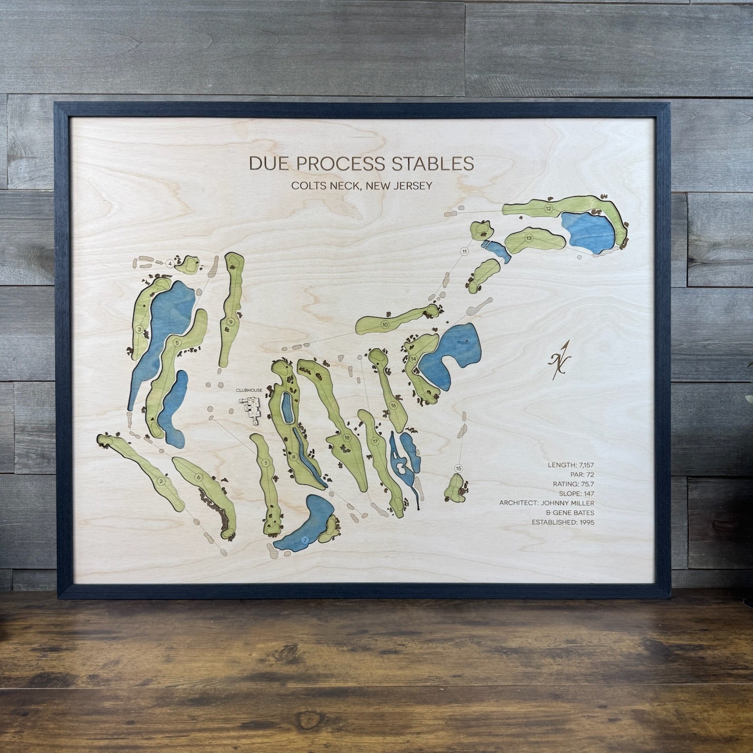 Custom 3D Wood Golf Course Map