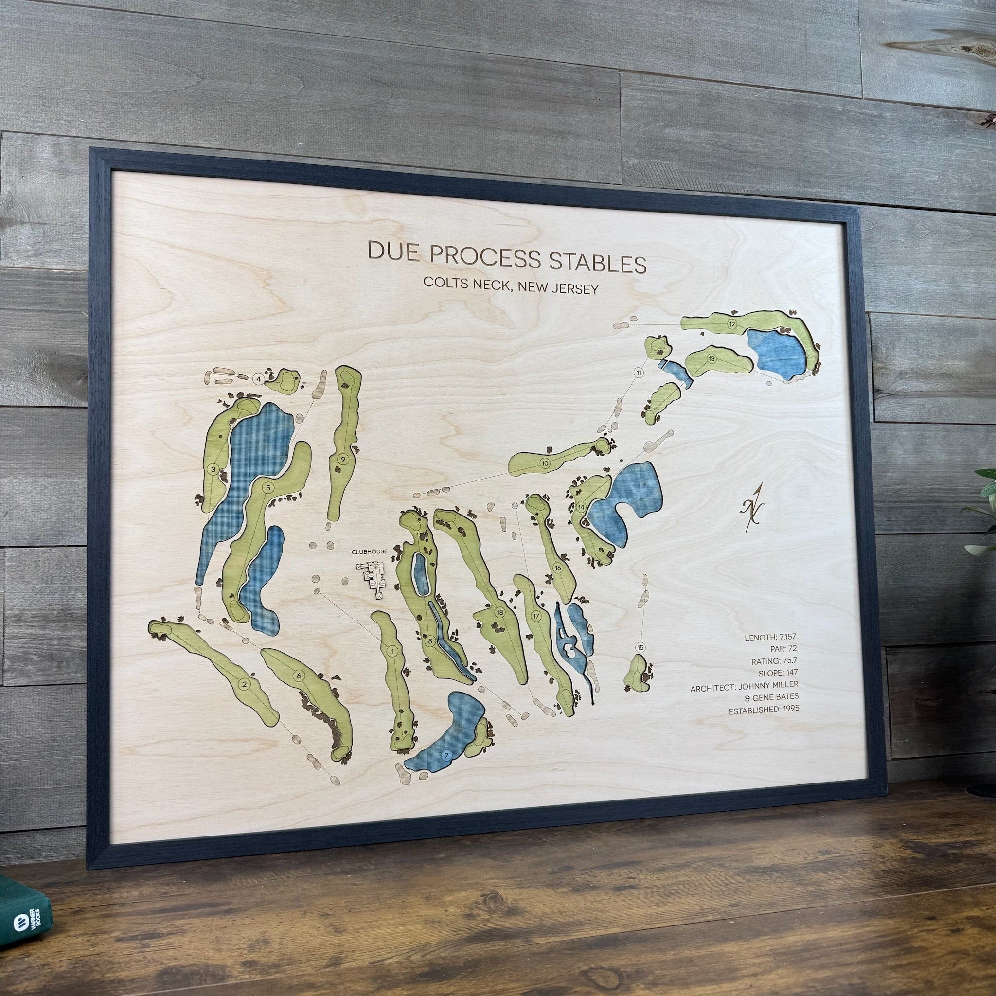 Custom 3D Wood Golf Course Map