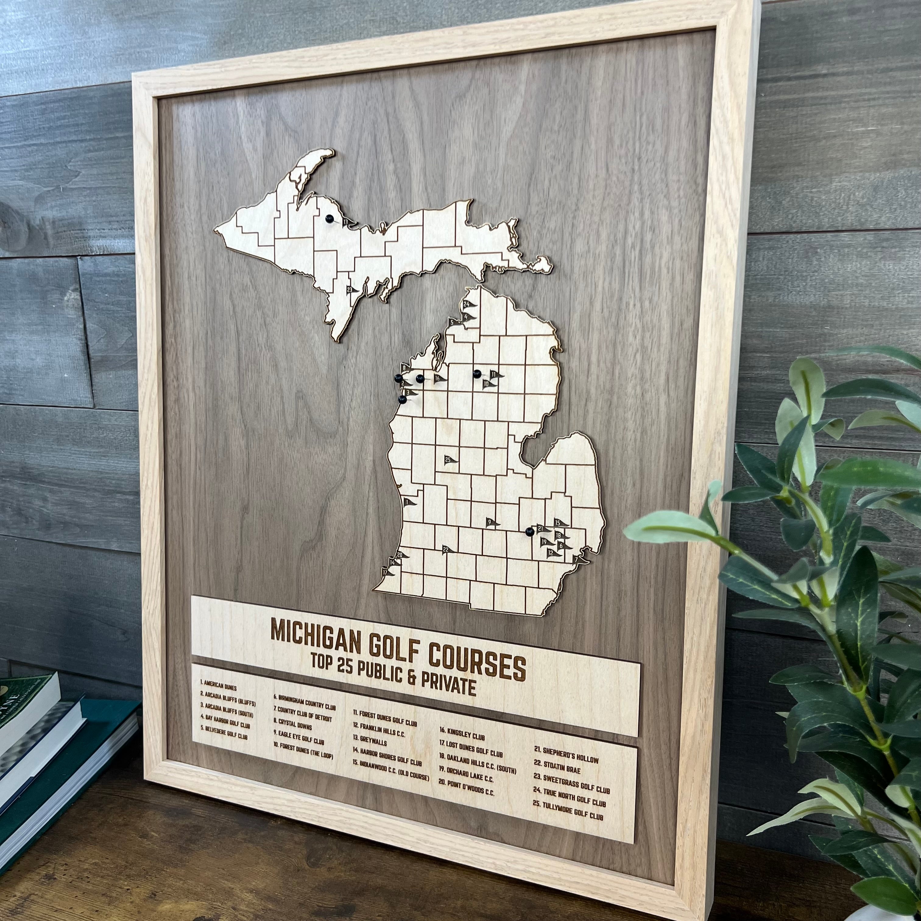 State of Michigan Golf Map