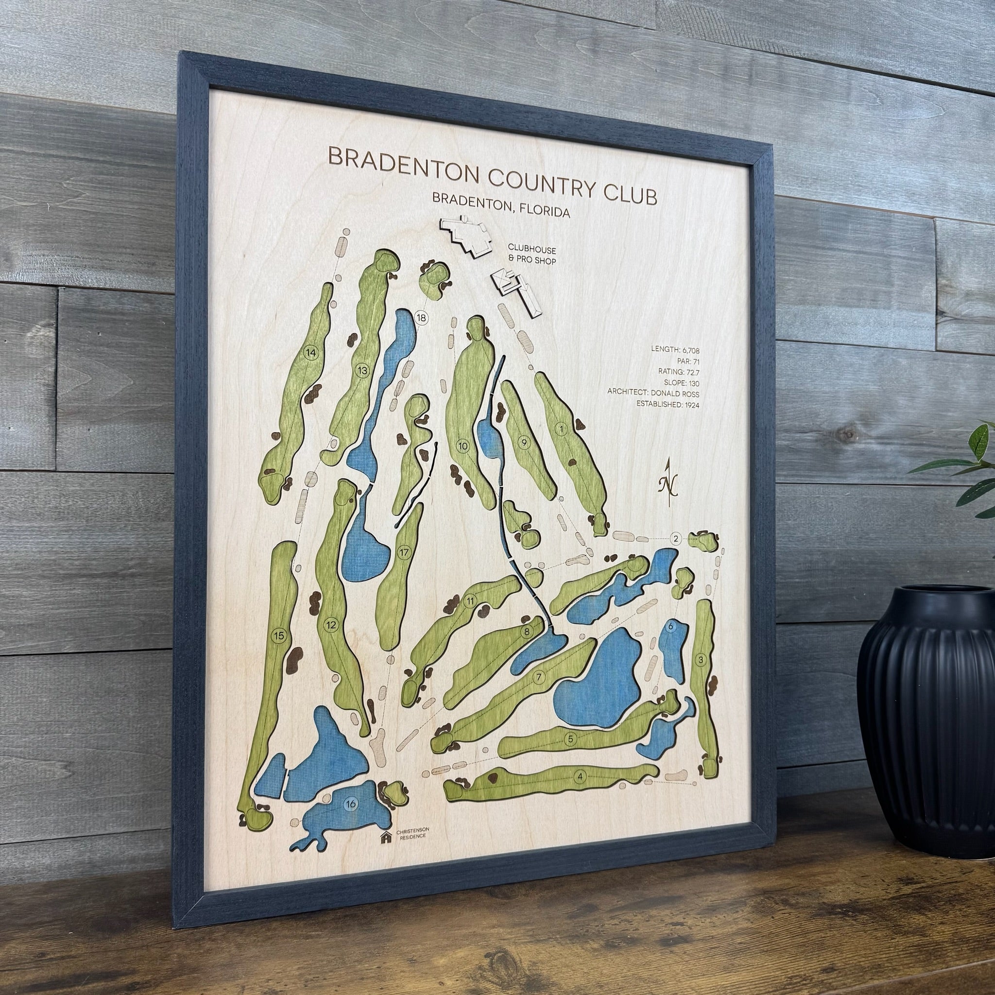 Custom 3D Wood Golf Course Map