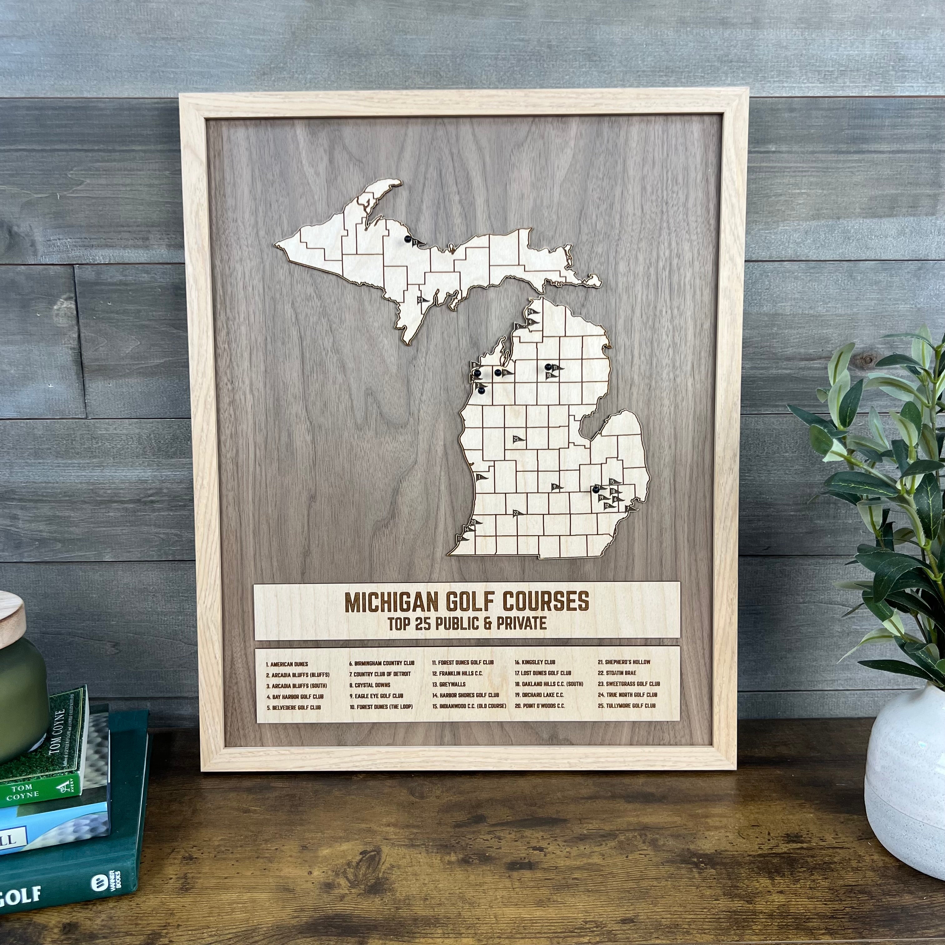 State of Michigan Golf Map