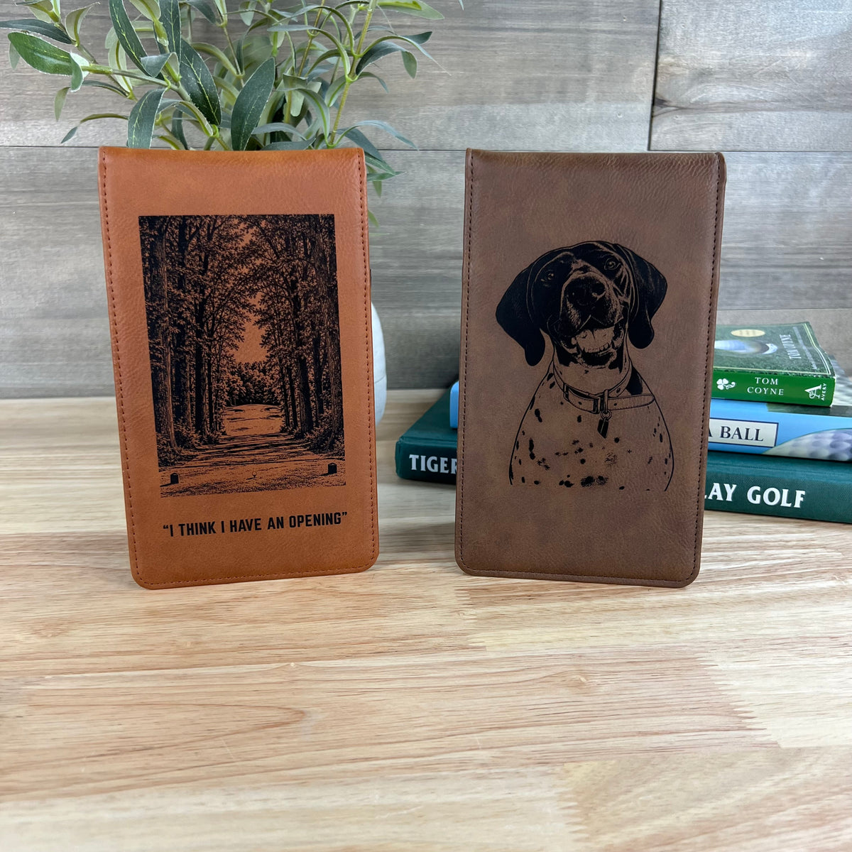 Personalized Leather Golf Scorecard Holder/Yardage Book