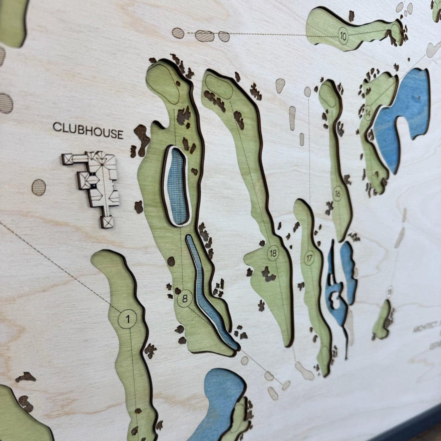 Custom 3D Wood Golf Course Map