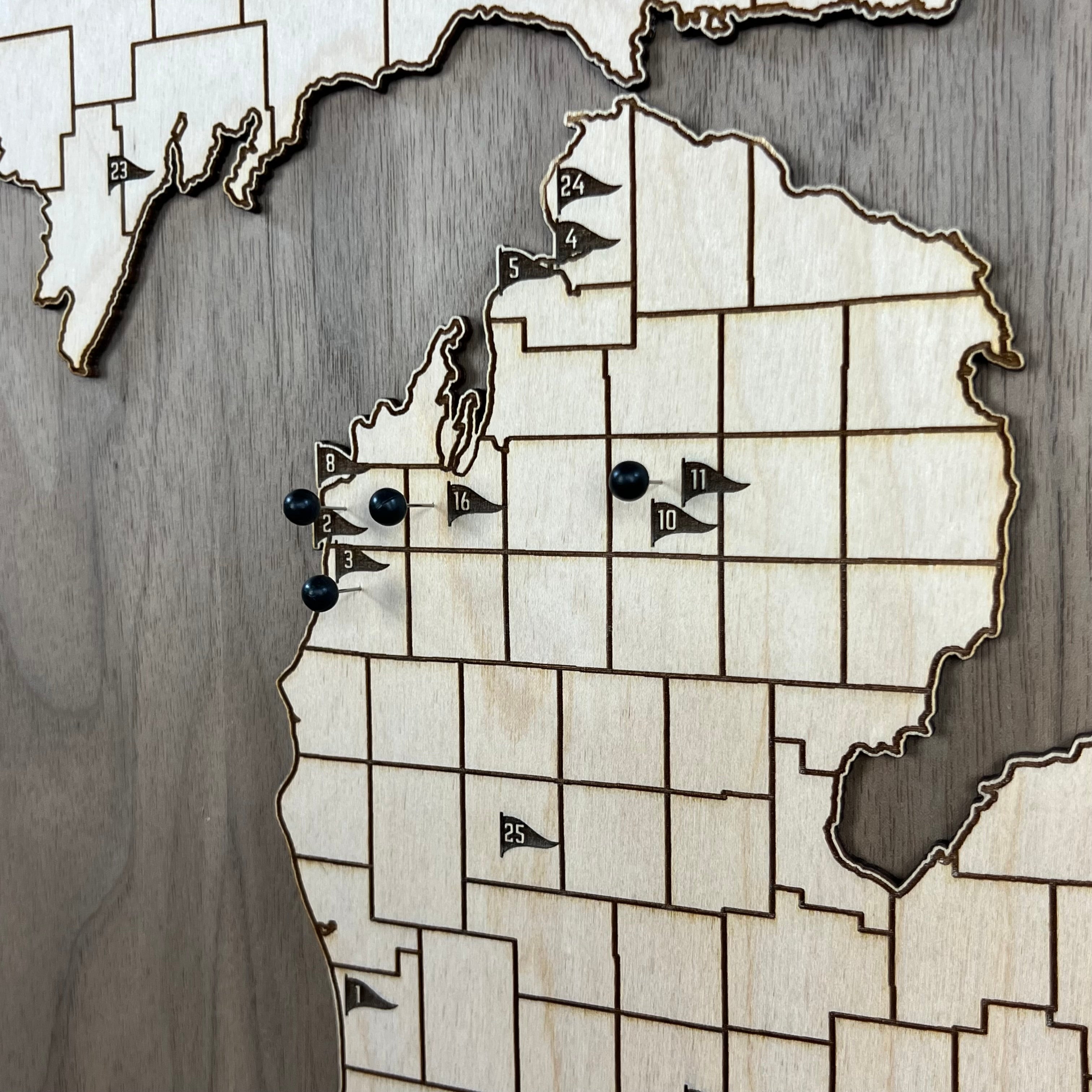 State of Michigan Golf Map