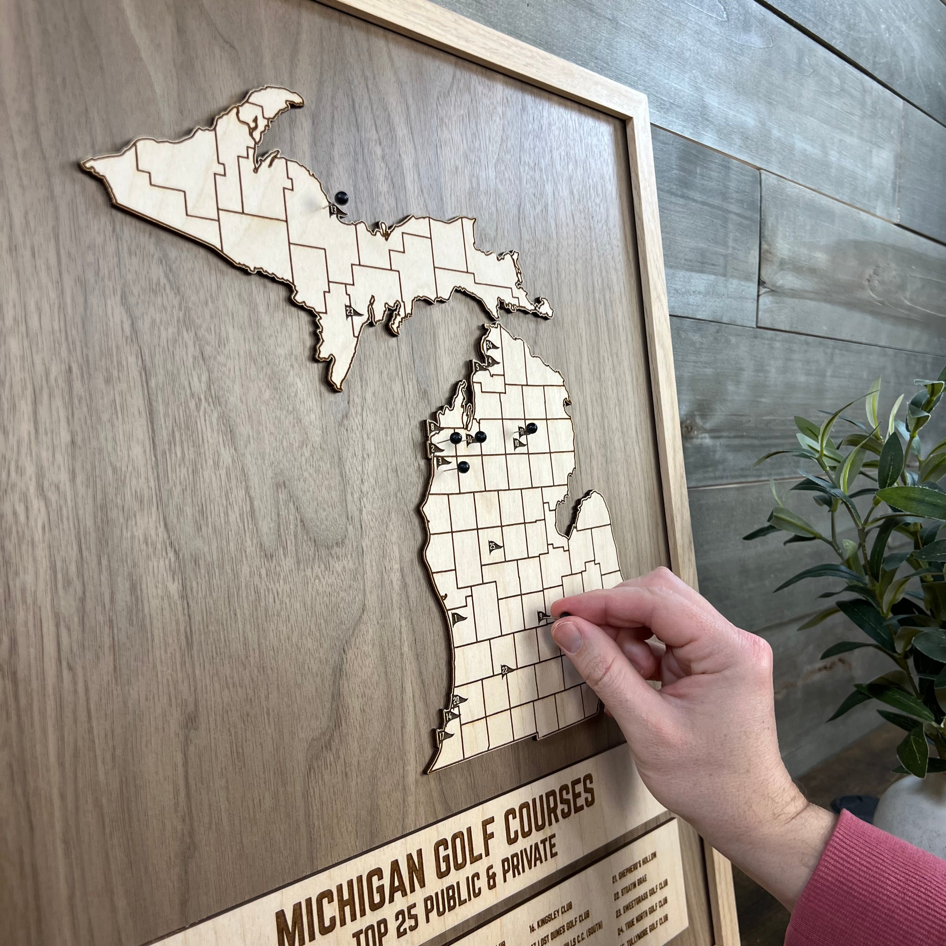 State of Michigan Golf Map