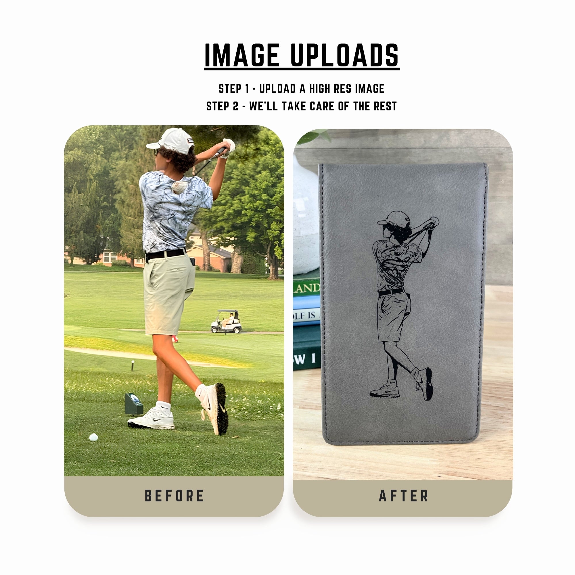Personalized Leather Golf Scorecard Holder/Yardage Book