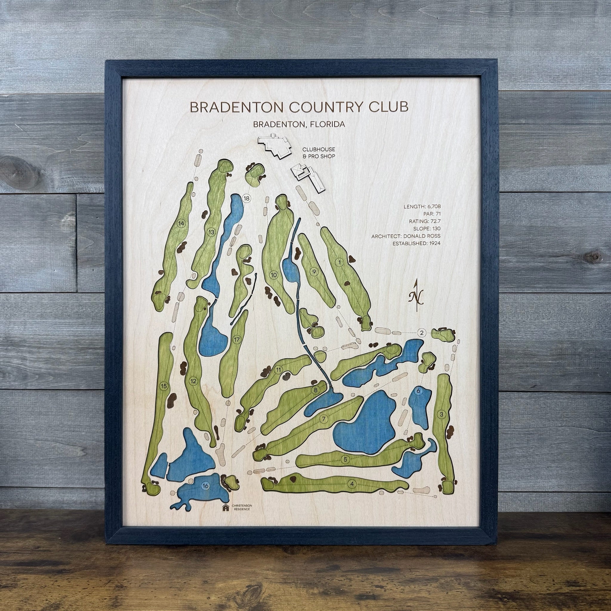 Custom 3D Wood Golf Course Map