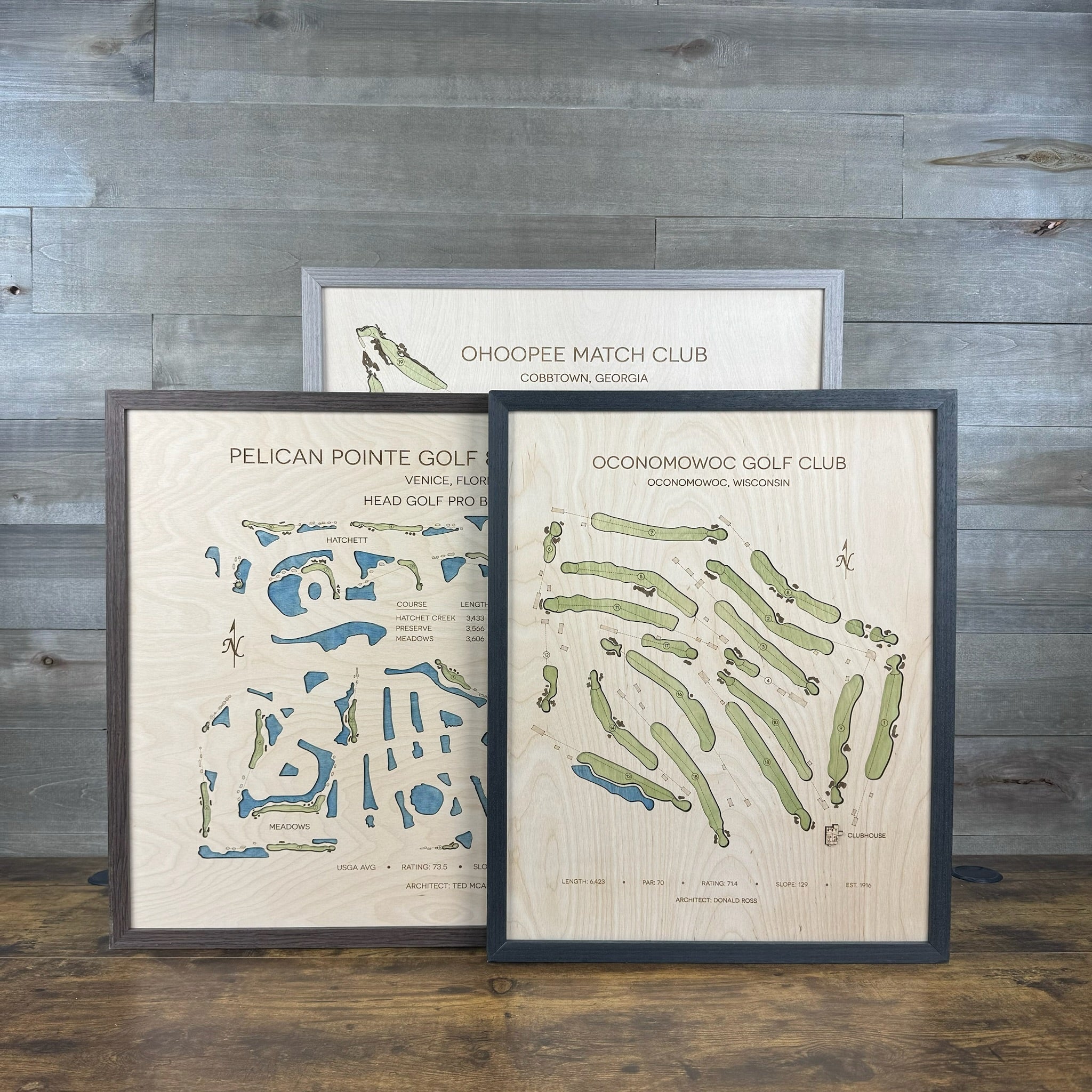 Custom 3D Wood Golf Course Map