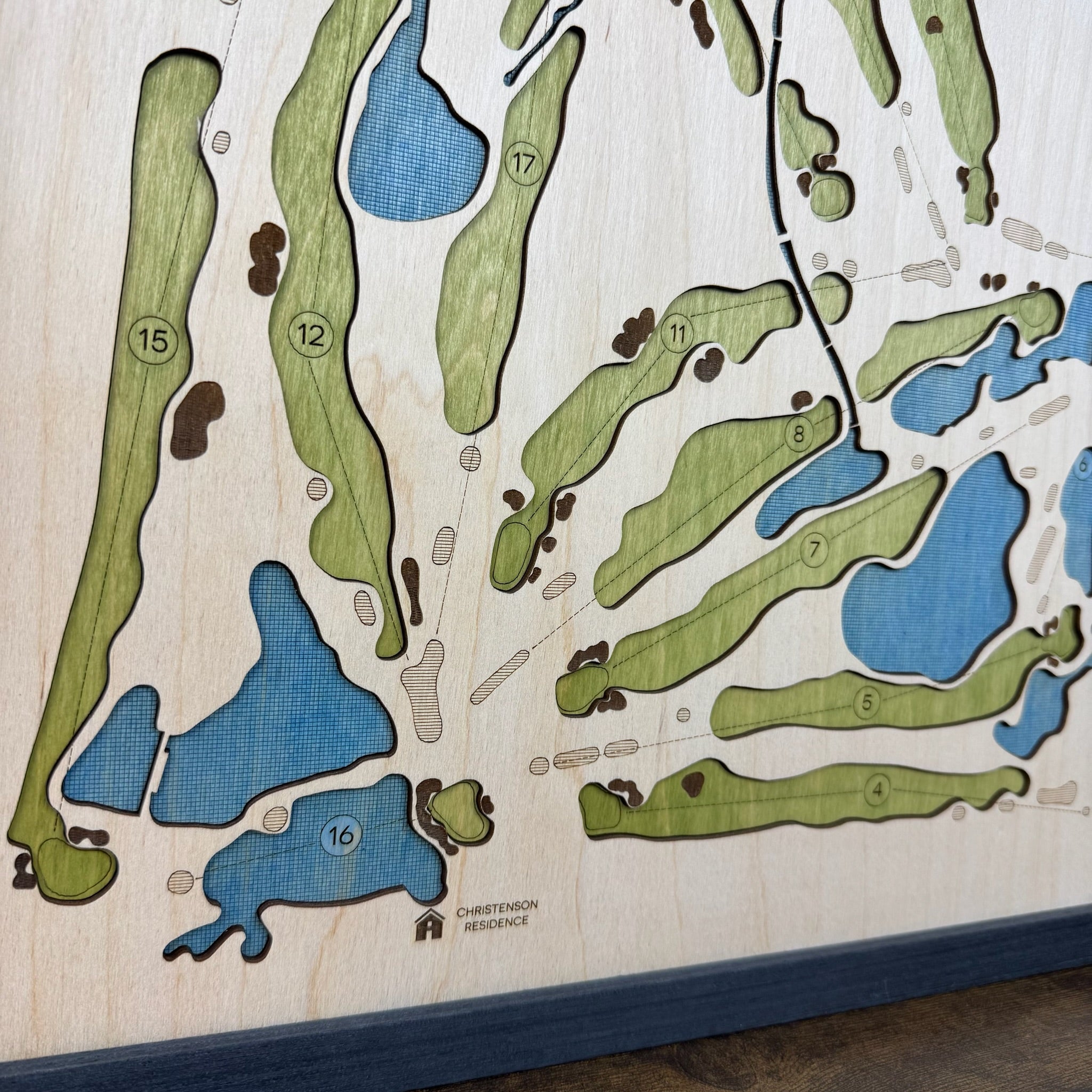 Custom 3D Wood Golf Course Map