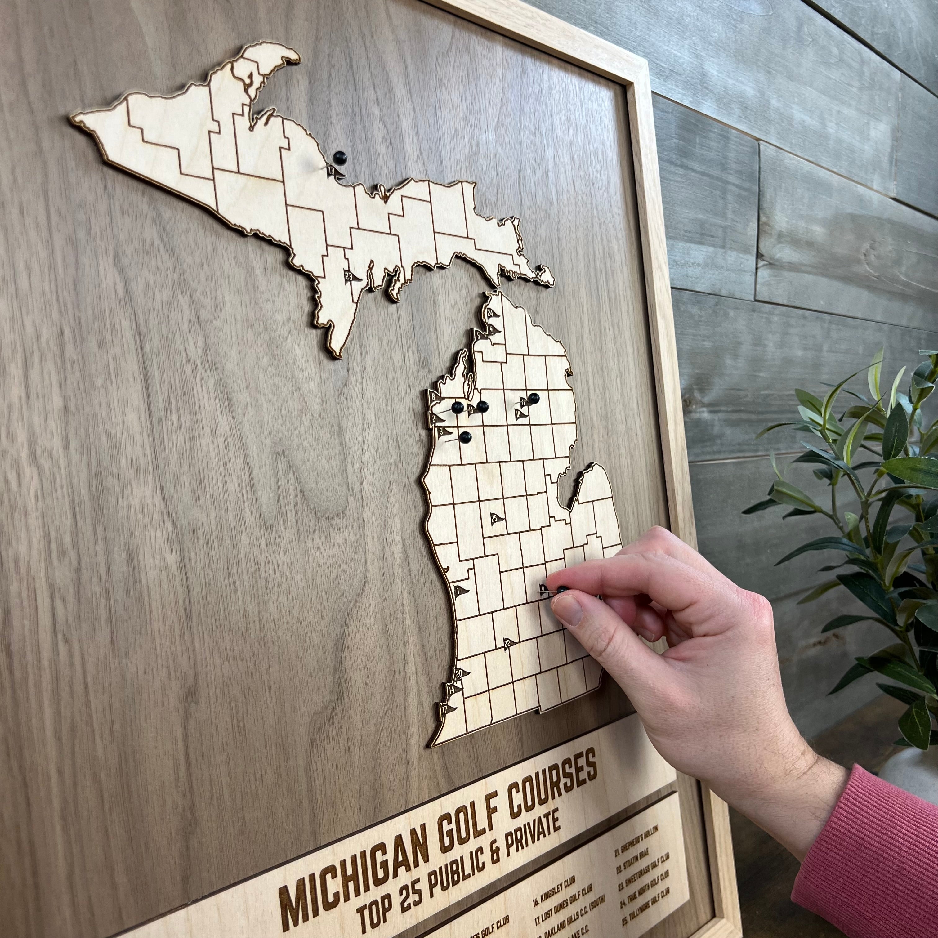 State of Michigan Golf Map