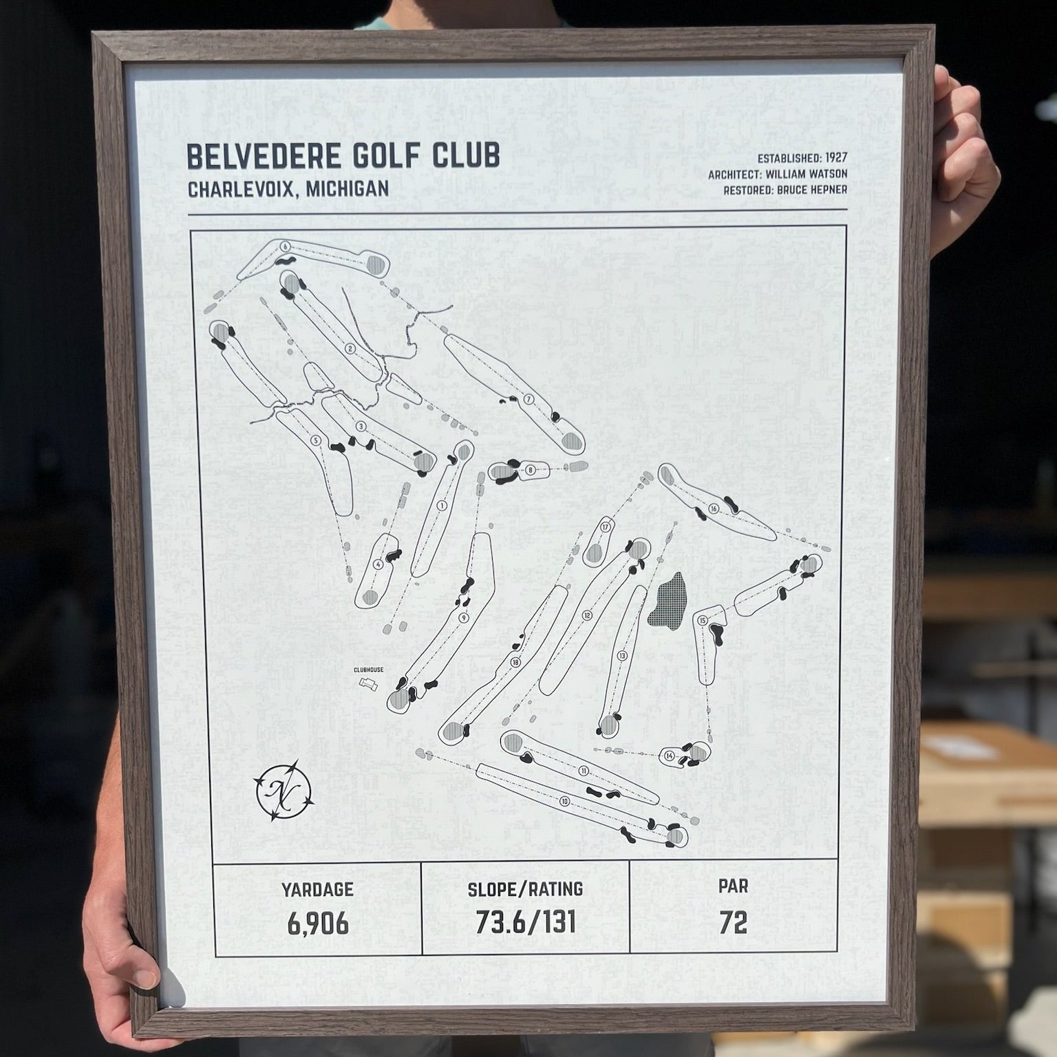 Custom Modern Architect Golf Course Print