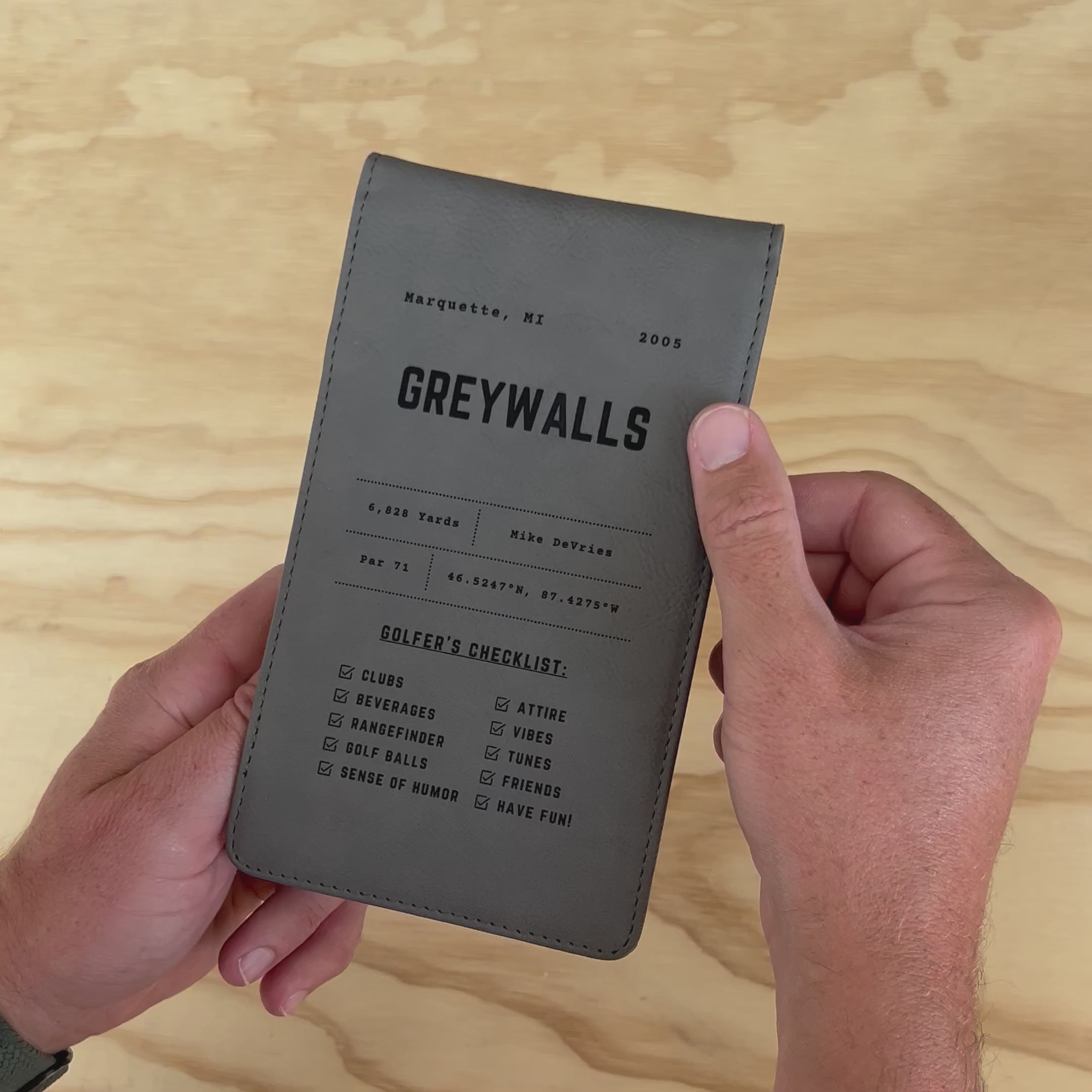 Personalized Leather Golf Scorecard Holder/Yardage Book