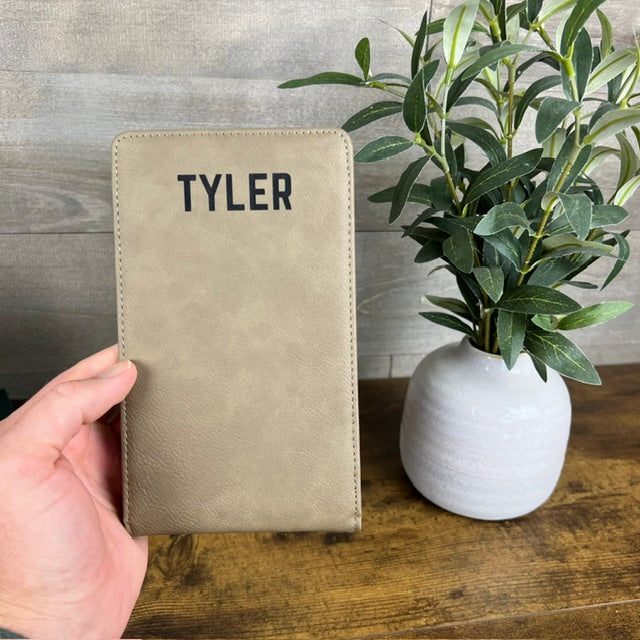 Personalized Leather Golf Scorecard Holder/Yardage Book
