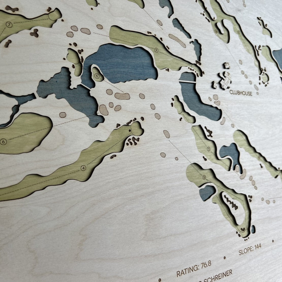 Custom 3D Wood Golf Course Map