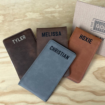 Personalized Leather Golf Scorecard Holder