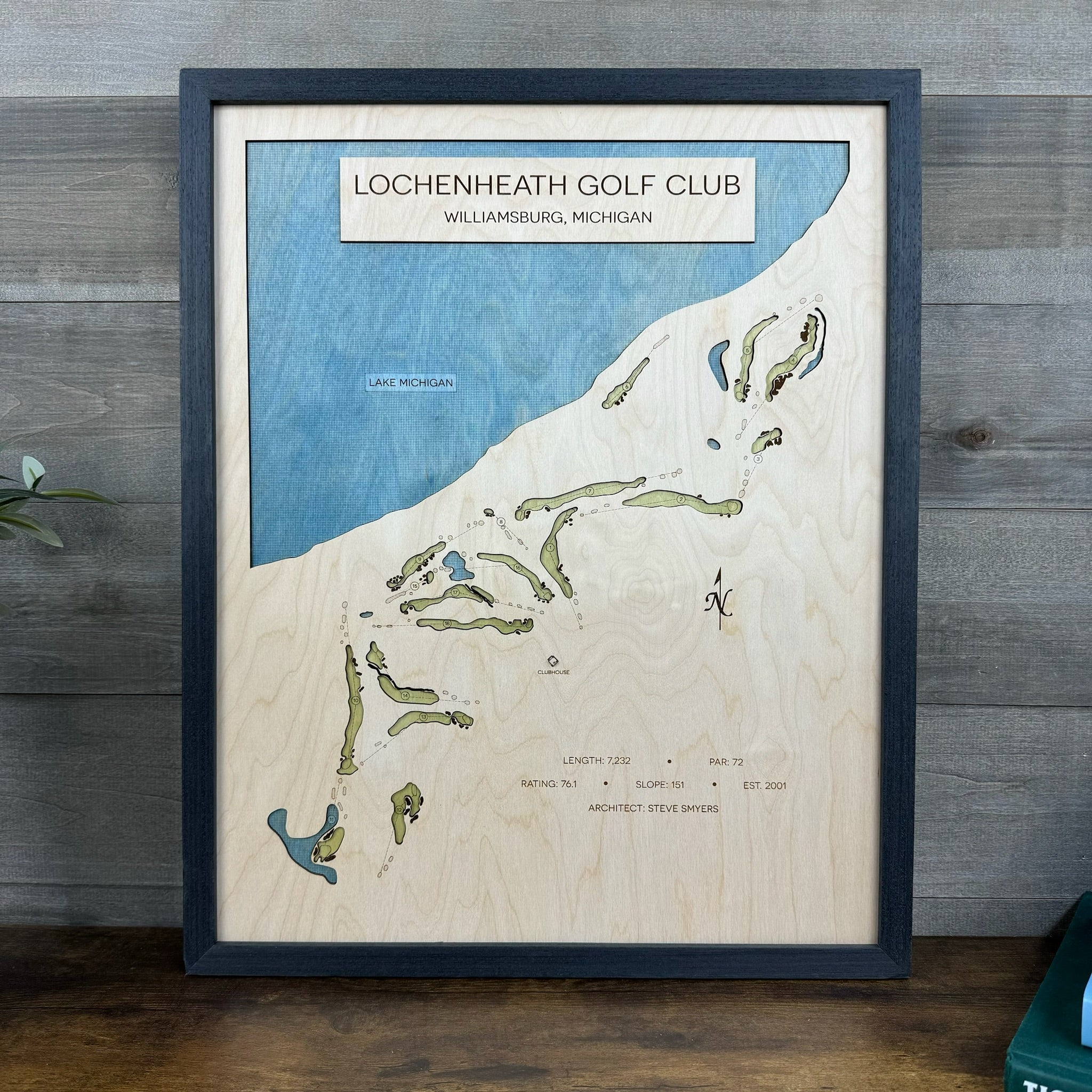 Custom 3D Wood Golf Course Map