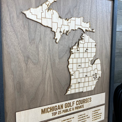 State of Michigan Golf Map