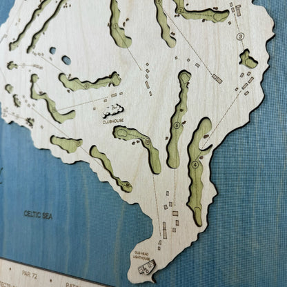 Custom 3D Wood Golf Course Map