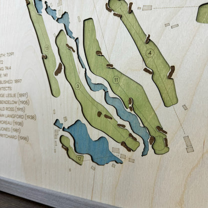 Custom 3D Wood Golf Course Map