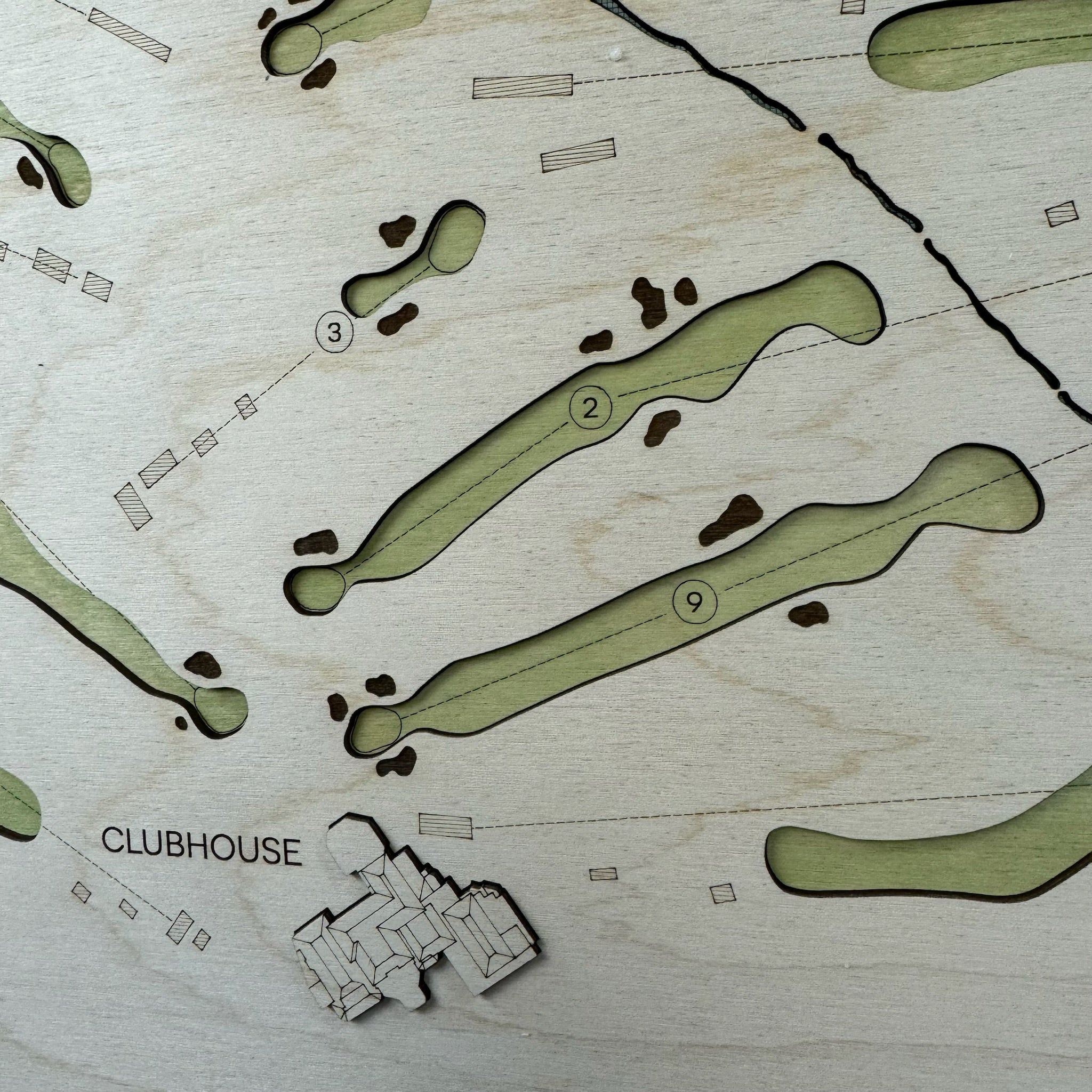 Custom 3D Wood Golf Course Map