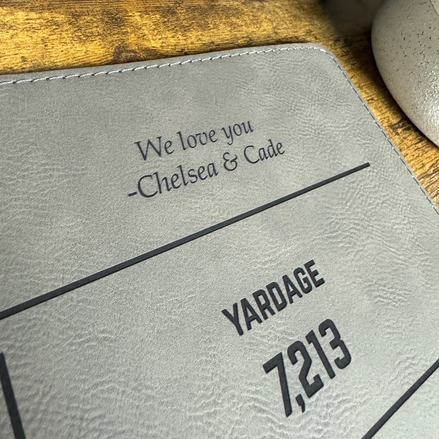 Personalized Leather Golf Course Desk Mat