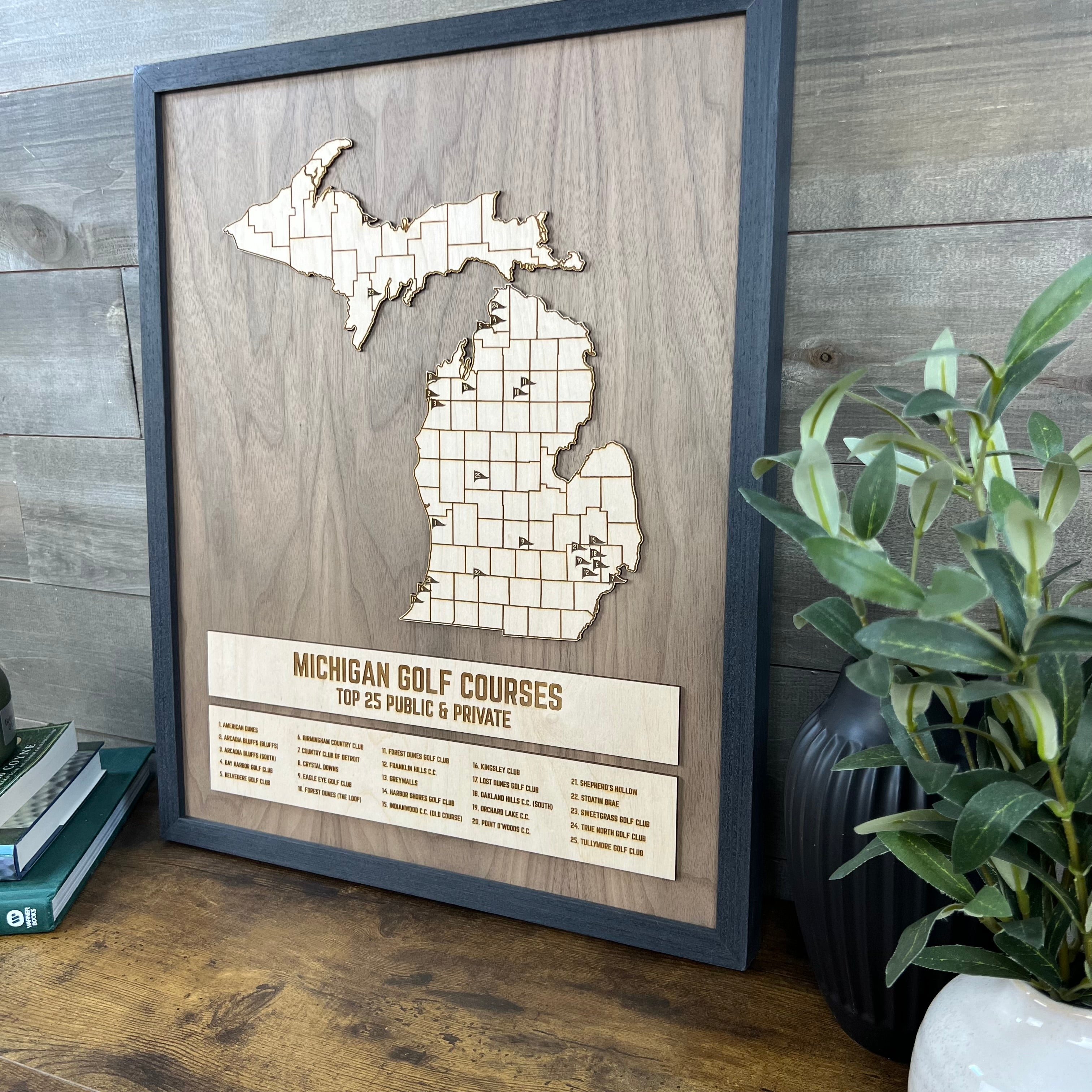 State of Michigan Golf Map