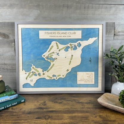 Custom 3D Wood Golf Course Map