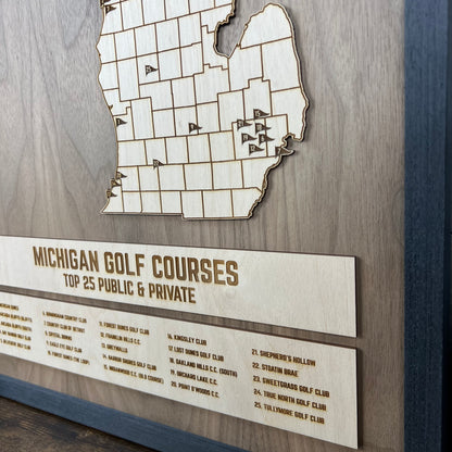 State of Michigan Golf Map