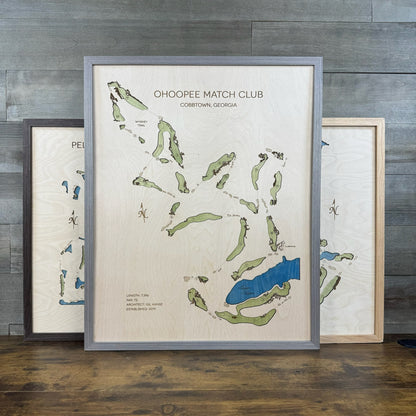 Custom 3D Wood Golf Course Map