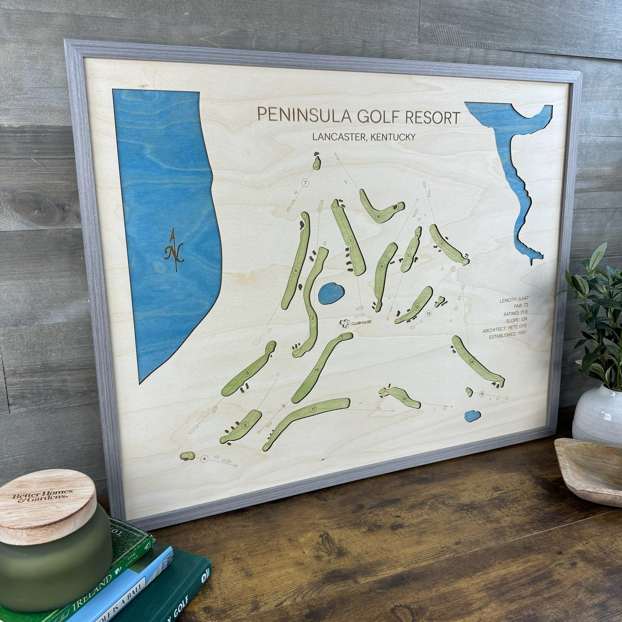 Custom 3D Wood Golf Course Map