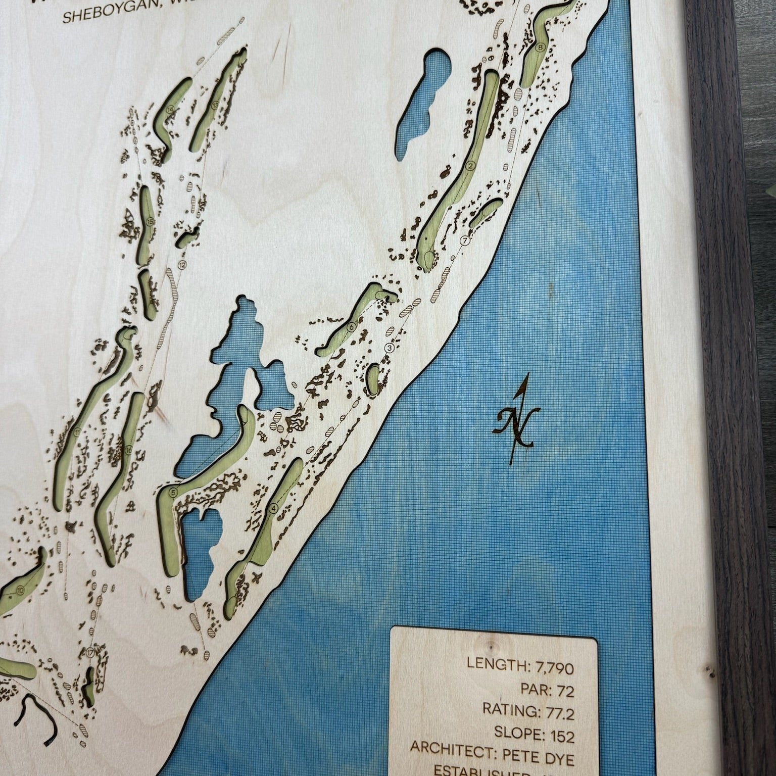 Custom 3D Wood Golf Course Map