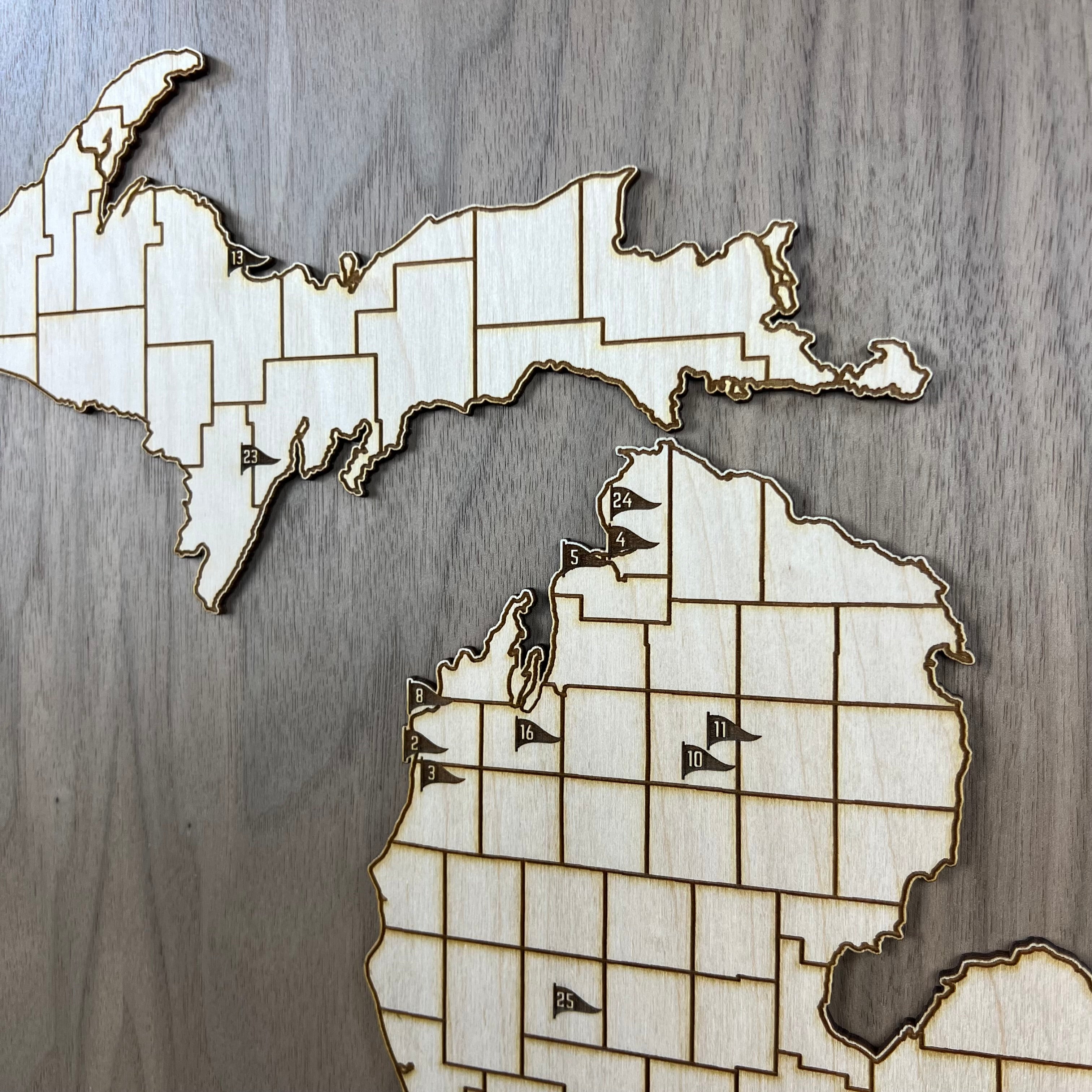 State of Michigan Golf Map