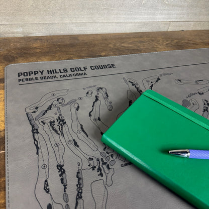 Personalized Leather Golf Course Desk Mat