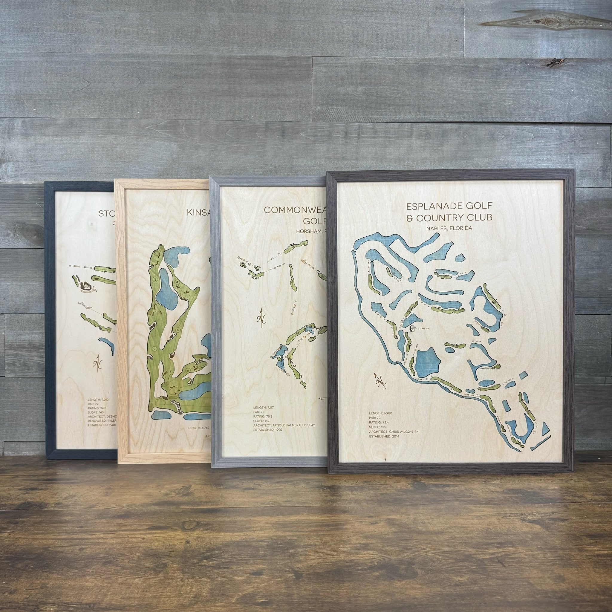 Custom 3D Wood Golf Course Map