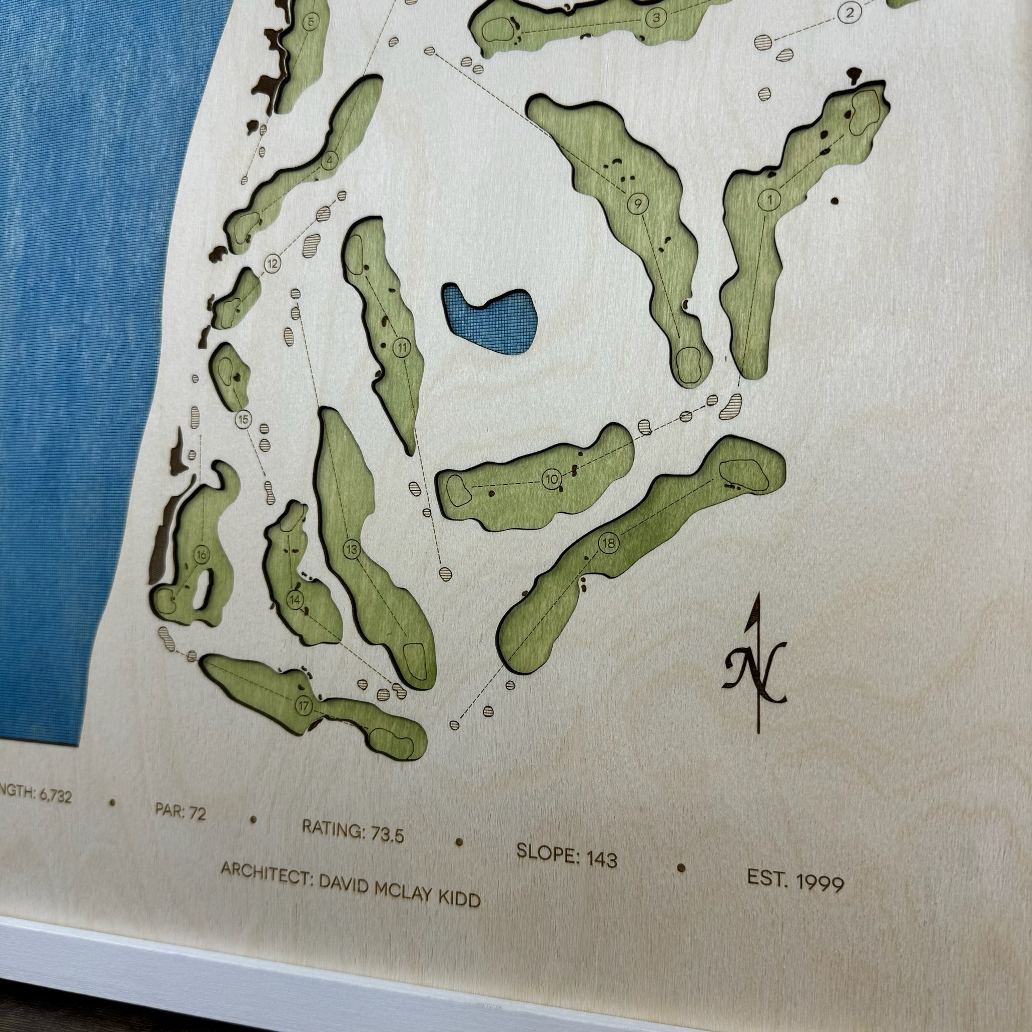 Custom 3D Wood Golf Course Map