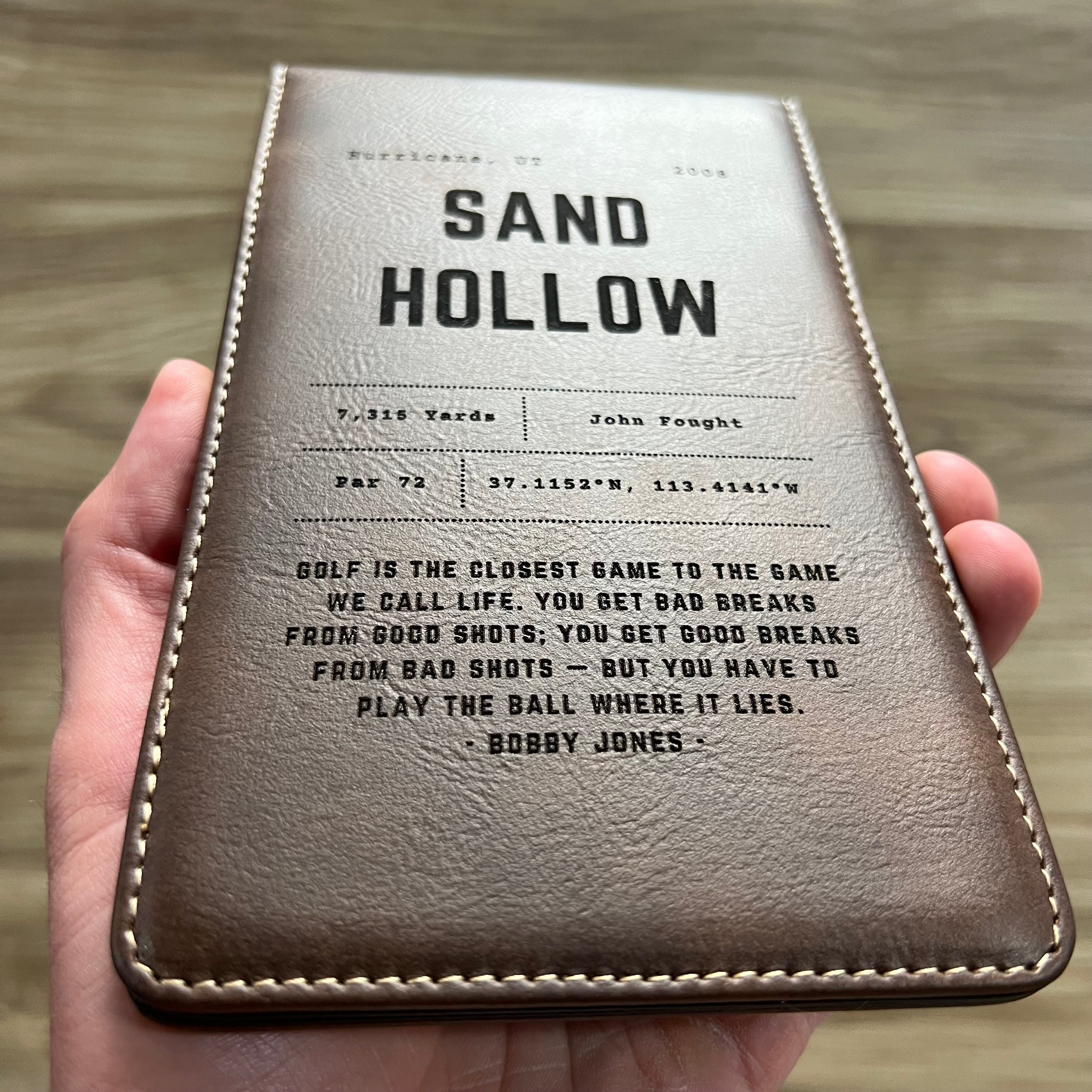 Personalized Leather Golf Scorecard Holder | Custom Golf Accessory