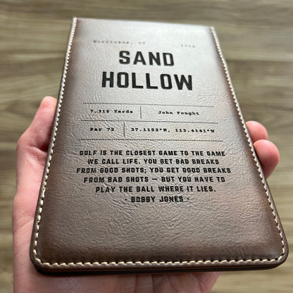 Personalized Leather Golf Scorecard Holder