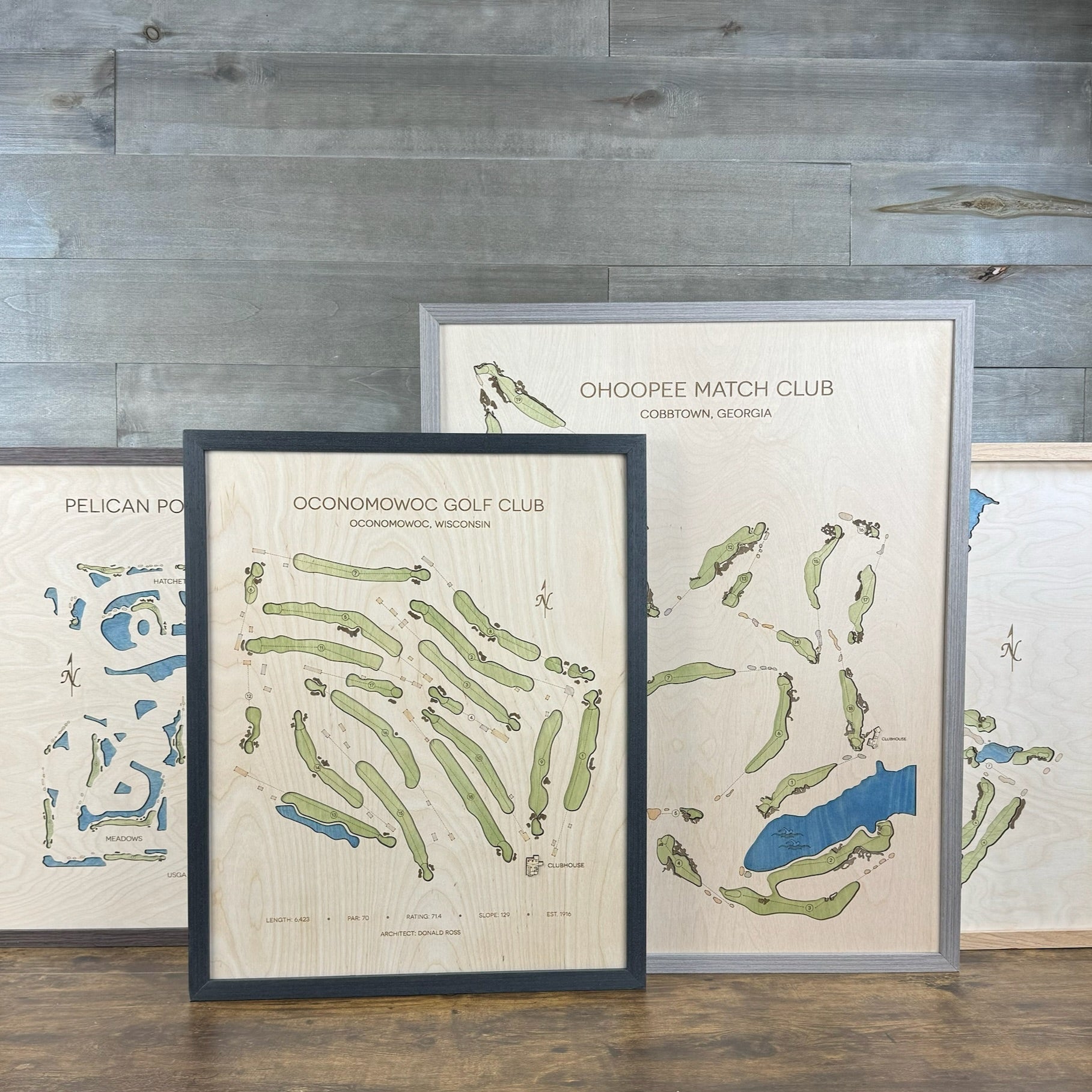 Custom 3D Wood Golf Course Map