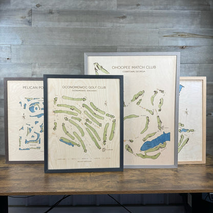 Custom 3D Wood Golf Course Map