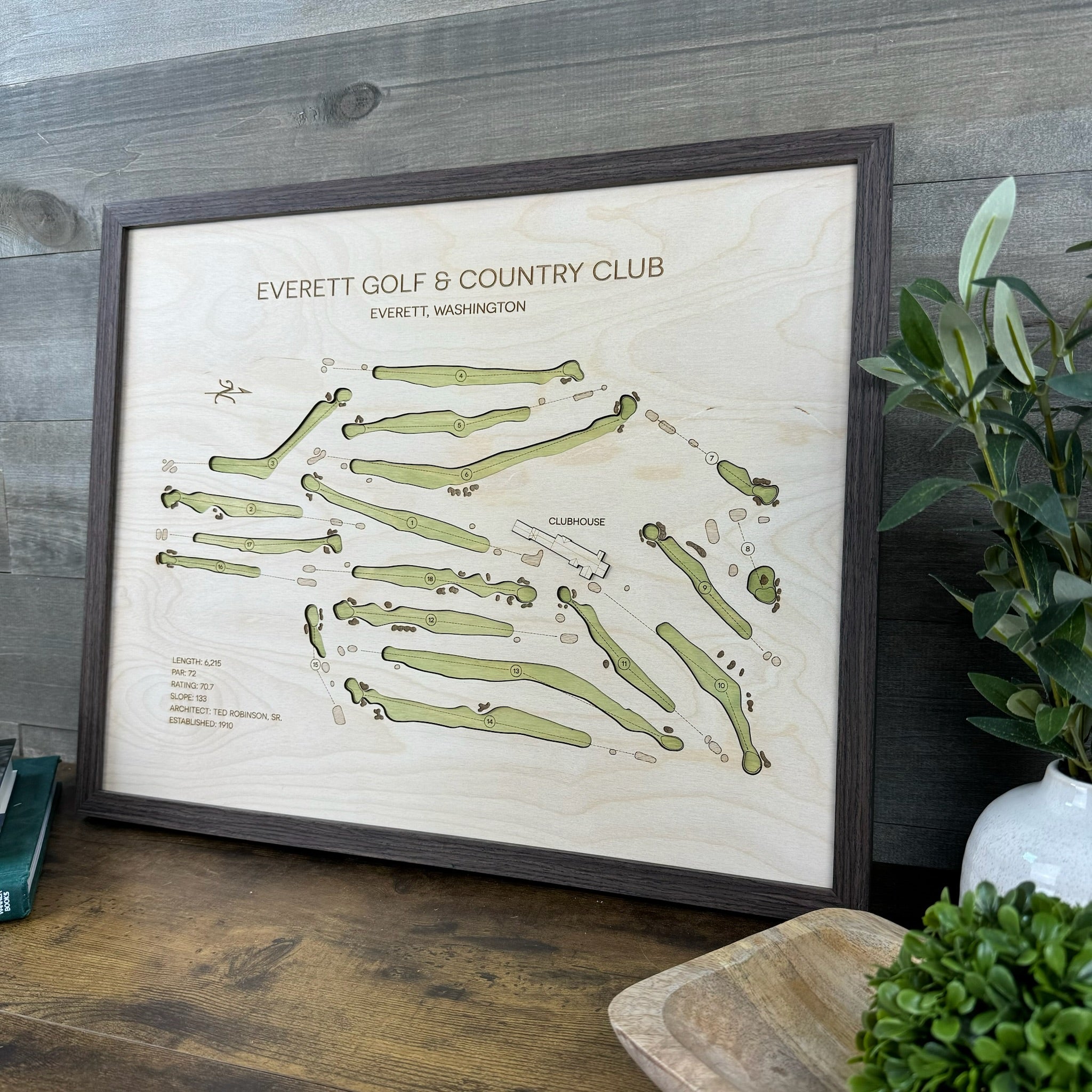 Custom 3D Wood Golf Course Map