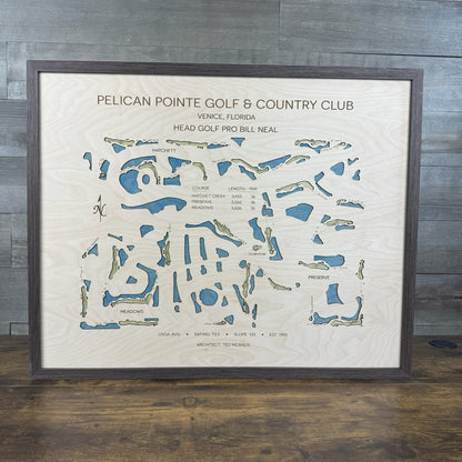 Custom 3D Wood Golf Course Map