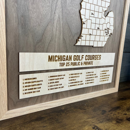 State of Michigan Golf Map