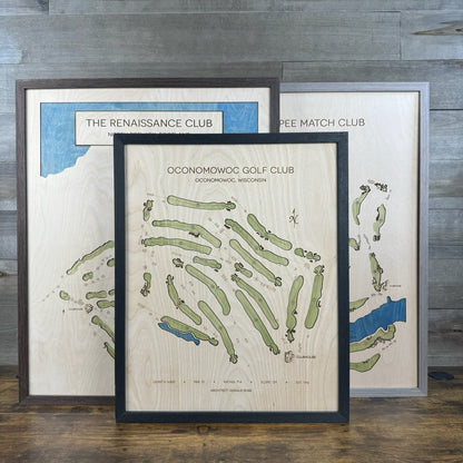 Custom 3D Wood Golf Course Map